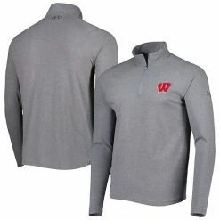Men's Under Armour Heathered Gray Wisconsin Badgers All Day Tri-Blend Quarter-Zip Jacket