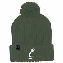 Men's Under Armour Olive Cincinnati Bearcats Freedom Cuffed Pom Knit Hat