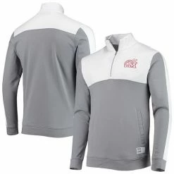 Men's Under Armour White/Gray Maryland Terrapins Game Day All Day Fleece Half-Zip Jacket