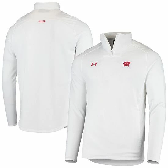Men's Under Armour White Wisconsin Badgers 2021 Sideline Command Quarter-Zip Jacket 1 Men's Under Armour White Wisconsin Badgers 2021 Sideline Command Quarter-Zip Jacket
