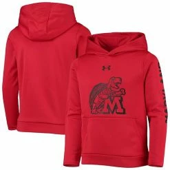 Youth Under Armour Red Maryland Terrapins Fleece 2-Hit Pullover Hoodie