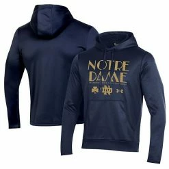 Men's Under Armour Navy Notre Dame Fighting Irish 2022 Shamrock Series Logo Fleece Pullover Hoodie
