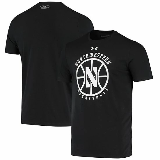 Men's Under Armour Black Northwestern Wildcats Logo Basketball T-Shirt 1 Men's Under Armour Black Northwestern Wildcats Logo Basketball T-Shirt