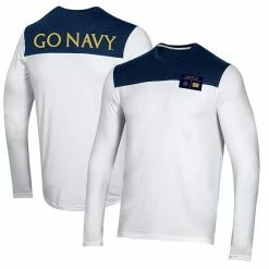 Men's Under Armour White Navy Midshipmen 175 Years Special Game Training Long Sleeve T-Shirt