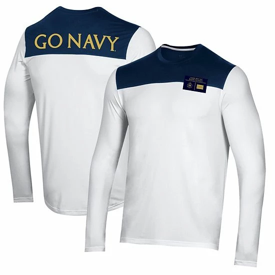Men's Under Armour White Navy Midshipmen 175 Years Special Game Training Long Sleeve T-Shirt 1 Men's Under Armour White Navy Midshipmen 175 Years Special Game Training Long Sleeve T-Shirt