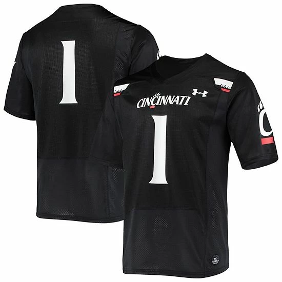 Men's Under Armour #1 Black Cincinnati Bearcats Logo Replica Football Jersey 1 Men's Under Armour #1 Black Cincinnati Bearcats Logo Replica Football Jersey