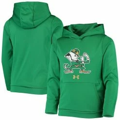 Men's Under Armour Green Notre Dame Fighting Irish Logo Pullover Hoodie