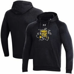 Men's Under Armour Black Wichita State Shockers Primary School Logo All Day Raglan Pullover Hoodie
