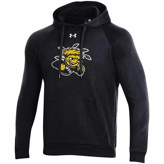 Men's Under Armour Black Wichita State Shockers Primary School Logo All Day Raglan Pullover Hoodie 2 Men's Under Armour Black Wichita State Shockers Primary School Logo All Day Raglan Pullover Hoodie - Image 2