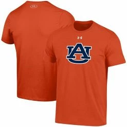 Men's Under Armour Orange Auburn Tigers School Logo Performance Cotton T-Shirt