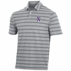 Men's Under Armour Gray Northwestern Wildcats Charged Cotton Stripe Tri-Blend Polo -Under Armour SHOP unnamed file 13961