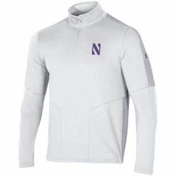 Men's Under Armour White/Heathered Gray Northwestern Wildcats Apollo Half-Zip Jacket -Under Armour SHOP unnamed file 13970