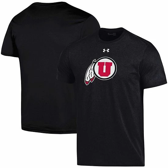 Men's Under Armour Black Utah Utes School Logo Performance Cotton T-Shirt 1 Men's Under Armour Black Utah Utes School Logo Performance Cotton T-Shirt