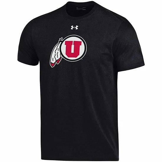 Men's Under Armour Black Utah Utes School Logo Performance Cotton T-Shirt 3 Men's Under Armour Black Utah Utes School Logo Performance Cotton T-Shirt - Image 3