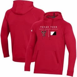 Men's Under Armour Red Texas Tech Red Raiders Football Sideline Campus Fleece Raglan Pullover Hoodie
