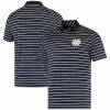Men's Under Armour Navy Notre Dame Fighting Irish Wordmark Stripe Performance Polo