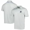 Men's Under Armour White Navy Midshipmen Green Trail Stripe Polo