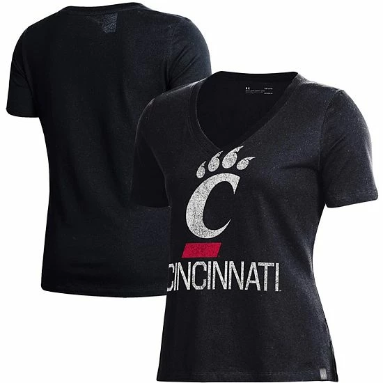 Women's Under Armour Black Cincinnati Bearcats Logo Performance V-Neck T-Shirt 1 Women's Under Armour Black Cincinnati Bearcats Logo Performance V-Neck T-Shirt