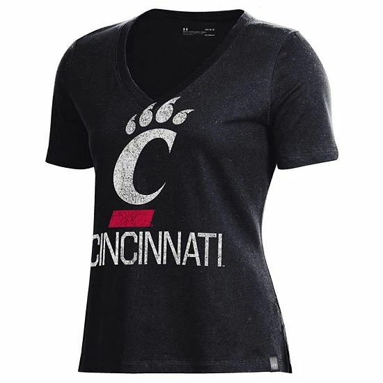 Women's Under Armour Black Cincinnati Bearcats Logo Performance V-Neck T-Shirt 3 Women's Under Armour Black Cincinnati Bearcats Logo Performance V-Neck T-Shirt - Image 3