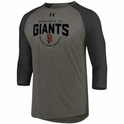 Men's Under Armour Gray/Black San Francisco Giants Tri-Blend Raglan 3/4-Sleeve Performance T-Shirt -Under Armour SHOP unnamed file 14024