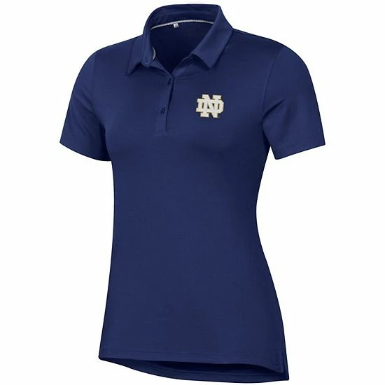 Women's Under Armour Navy Notre Dame Fighting Irish Performance Polo 3 Women's Under Armour Navy Notre Dame Fighting Irish Performance Polo - Image 3