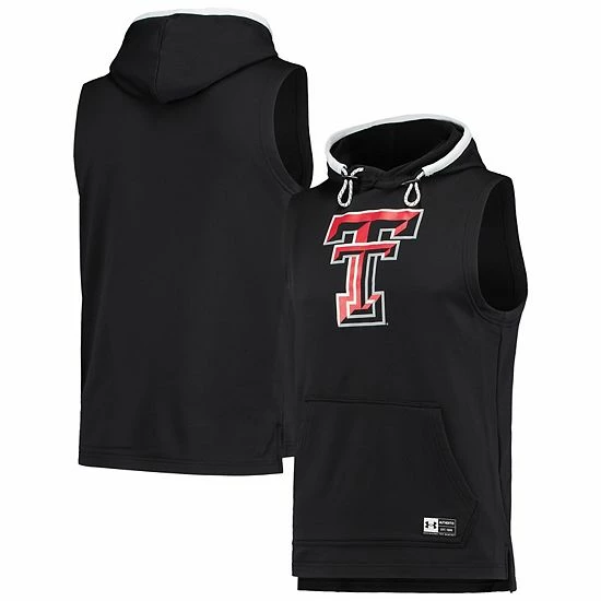 Men's Under Armour Black Texas Tech Red Raiders Game Day Tech Sleeveless Hoodie 2 Men's Under Armour Black Texas Tech Red Raiders Game Day Tech Sleeveless Hoodie - Image 2