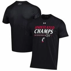 Men's Under Armour Black Cincinnati Bearcats 2021 AAC Football Conference Champions Undefeated T-Shirt