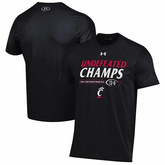 Men's Under Armour Black Cincinnati Bearcats 2021 AAC Football Conference Champions Undefeated T-Shirt 1 Men's Under Armour Black Cincinnati Bearcats 2021 AAC Football Conference Champions Undefeated T-Shirt