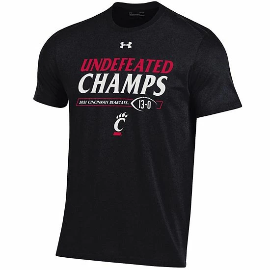 Men's Under Armour Black Cincinnati Bearcats 2021 AAC Football Conference Champions Undefeated T-Shirt 3 Men's Under Armour Black Cincinnati Bearcats 2021 AAC Football Conference Champions Undefeated T-Shirt - Image 3