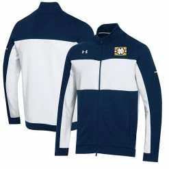 Men's Under Armour Navy/White Notre Dame Fighting Irish 2021 Shamrock Series Fleece Full-Zip Jacket
