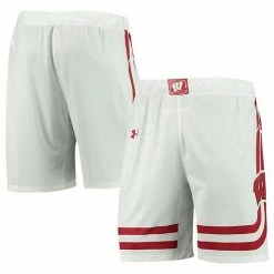 Men's Under Armour White Wisconsin Badgers Team Replica Basketball Shorts