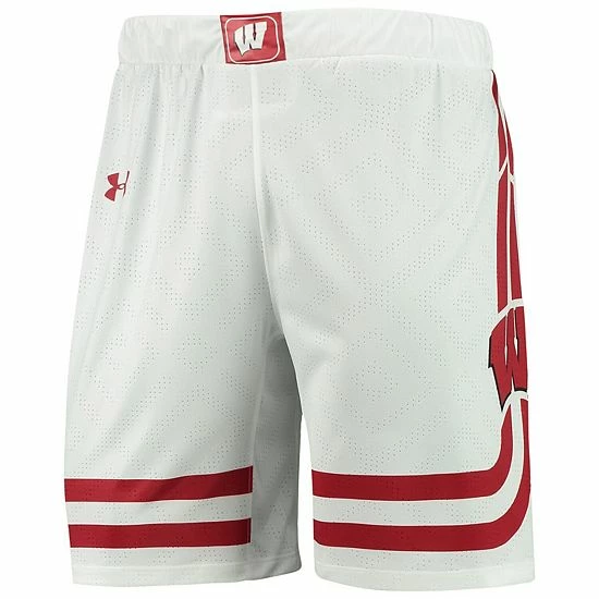 Men's Under Armour White Wisconsin Badgers Team Replica Basketball Shorts 3 Men's Under Armour White Wisconsin Badgers Team Replica Basketball Shorts - Image 3