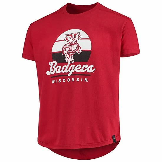 Girls Youth Under Armour Red Wisconsin Badgers T-Shirt 3 Girls Youth Under Armour Red Wisconsin Badgers T-Shirt - Image 3