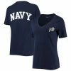 Women's Under Armour Navy Navy Midshipmen Vault V-Neck T-Shirt