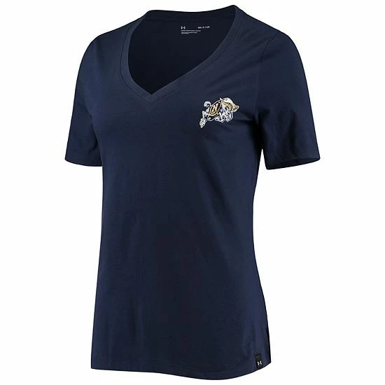 Women's Under Armour Navy Navy Midshipmen Vault V-Neck T-Shirt 3 Women's Under Armour Navy Navy Midshipmen Vault V-Neck T-Shirt - Image 3