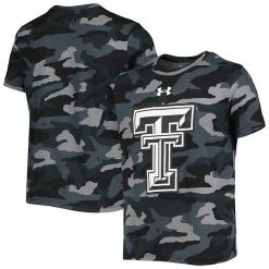 Youth Under Armour Black Texas Tech Red Raiders Camo Logo T-Shirt