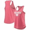 Women's Under Armour Heathered Red Wisconsin Badgers Tri-Blend Performance Tank Top