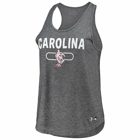 Women's Under Armour Black South Carolina Gamecocks Tri-Blend Performance Tank Top 3 Women's Under Armour Black South Carolina Gamecocks Tri-Blend Performance Tank Top - Image 3