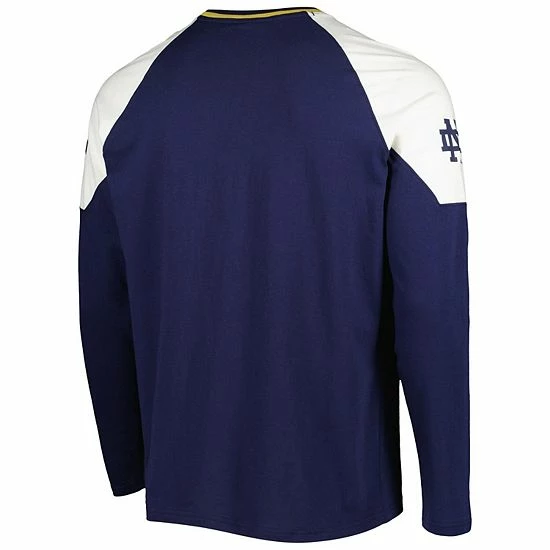 Men's Under Armour Navy/White Notre Dame Fighting Irish Iconic Block Raglan Long Sleeve T-Shirt 4 Men's Under Armour Navy/White Notre Dame Fighting Irish Iconic Block Raglan Long Sleeve T-Shirt - Image 4
