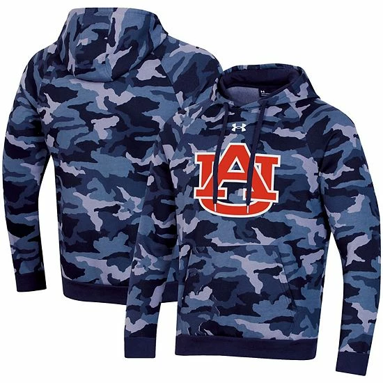 Men's Under Armour Navy Auburn Tigers Logo Camo All Day Raglan Pullover Hoodie 2 Men's Under Armour Navy Auburn Tigers Logo Camo All Day Raglan Pullover Hoodie - Image 2
