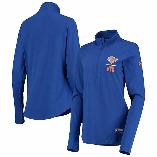 Women's Under Armour Blue New York Knicks Combine Lock Up Tri-Blend Performance Half-Zip Jacket 1 Women's Under Armour Blue New York Knicks Combine Lock Up Tri-Blend Performance Half-Zip Jacket