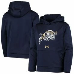 Men's Under Armour Navy Navy Midshipmen Logo Pullover Hoodie