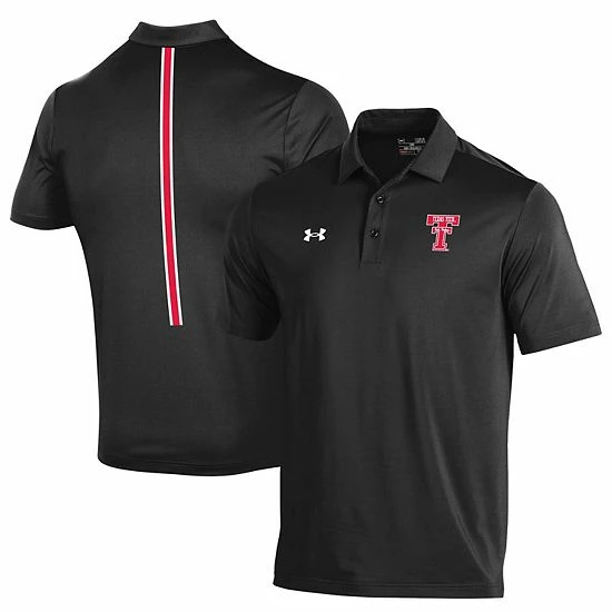 Men's Under Armour Black Texas Tech Red Raiders Throwback Polo 2 Men's Under Armour Black Texas Tech Red Raiders Throwback Polo - Image 2