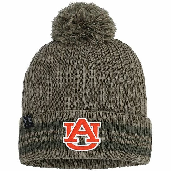Men's Under Armour Olive Auburn Tigers Military Appreciation Performance Knit Hat With Pom 1 Men's Under Armour Olive Auburn Tigers Military Appreciation Performance Knit Hat With Pom