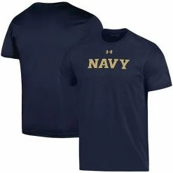 Men's Under Armour Navy Navy Midshipmen School Logo Cotton T-Shirt