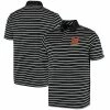 Men's Under Armour Black Maryland Terrapins Wordmark Stripe Performance Polo