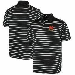 Men's Under Armour Black Maryland Terrapins Wordmark Stripe Performance Polo