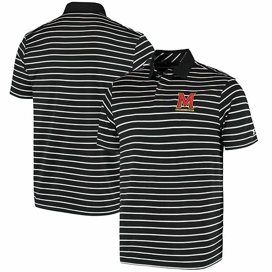 Men's Under Armour Black Maryland Terrapins Wordmark Stripe Performance Polo 1 Men's Under Armour Black Maryland Terrapins Wordmark Stripe Performance Polo