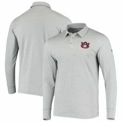 Men's Under Armour Gray Auburn Tigers Performance Tri-Blend Long Sleeve Polo