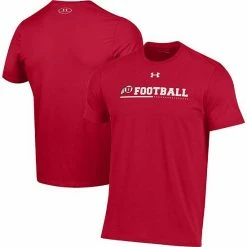 Men's Under Armour Red Utah Utes 2022 Sideline Football Performance Cotton T-Shirt
